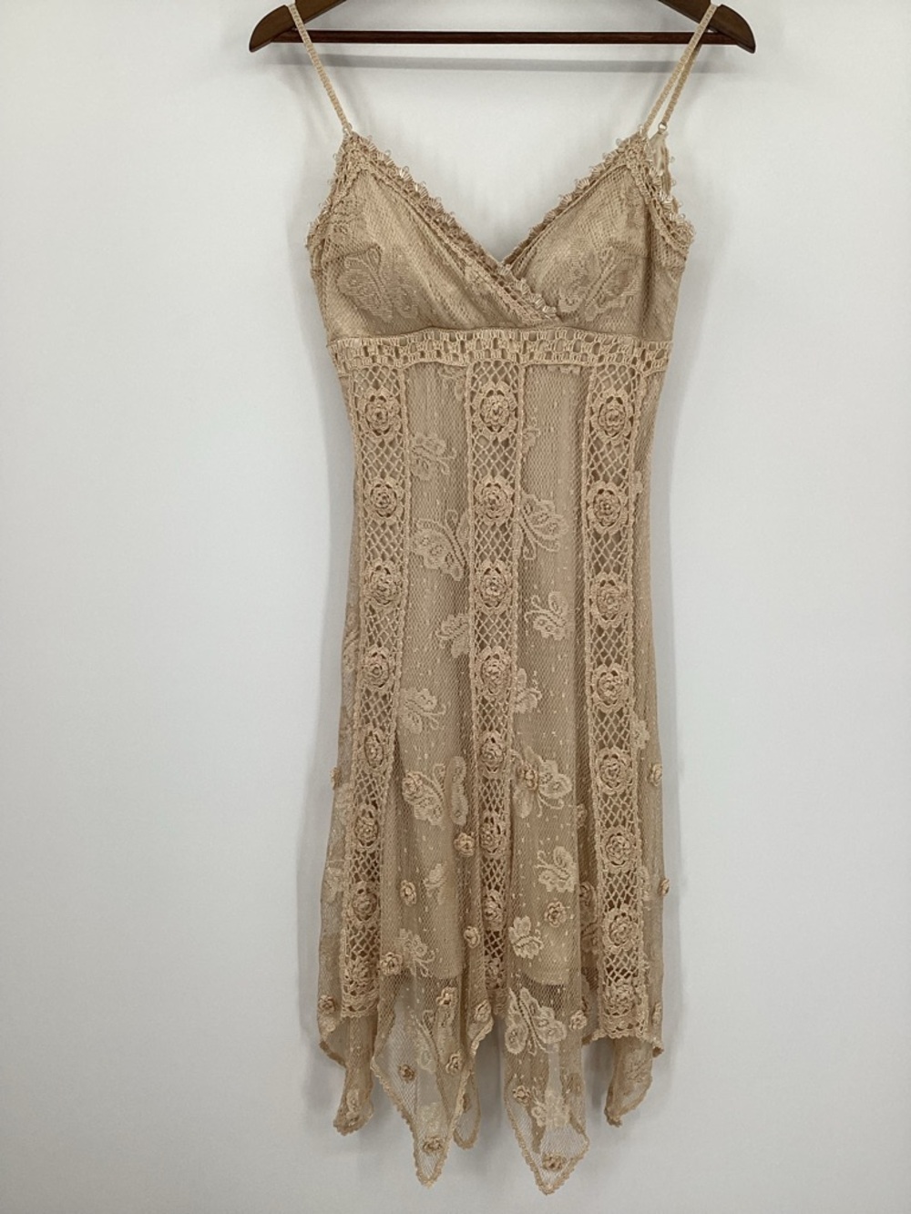Sue Wong Crochet Asymmetrical Slip Midi Dress - Picture 2 of 16